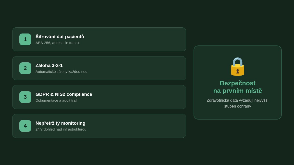 Checklist zabezpečení IT ve zdravotnickém zařízení – šifrování, záloha, GDPR, monitoring