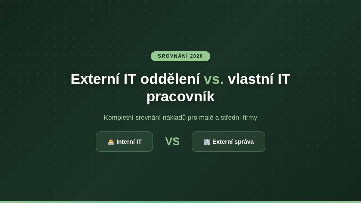 Externí IT oddělení vs vlastní IT pracovník – srovnání nákladů pro firmy 2026