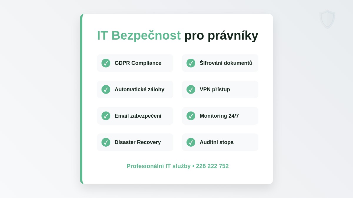IT bezpečnost pro advokátní kanceláře - checklist
