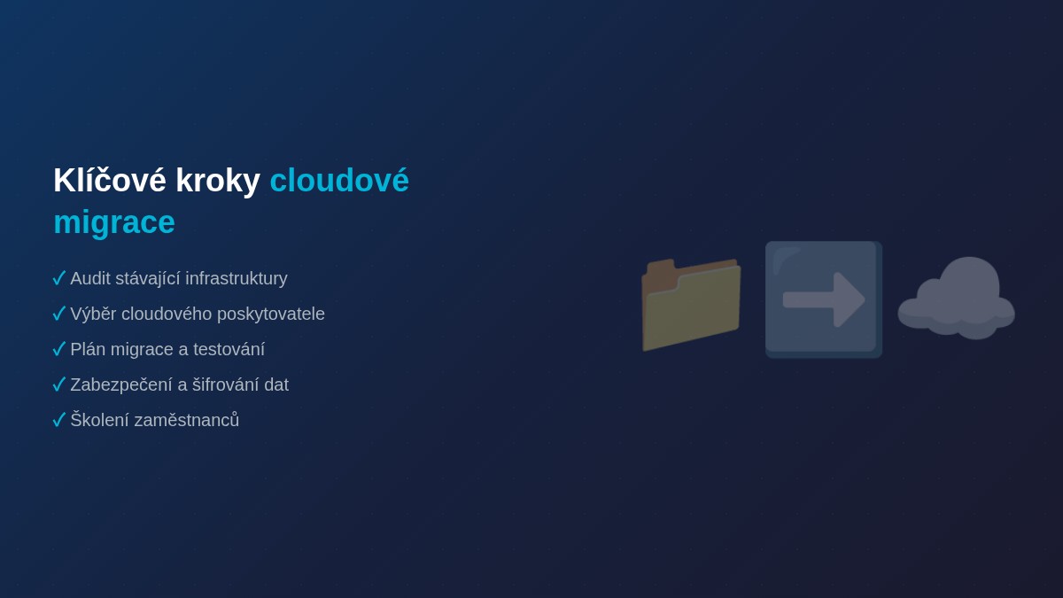 Klíčové kroky cloudové migrace pro firmy