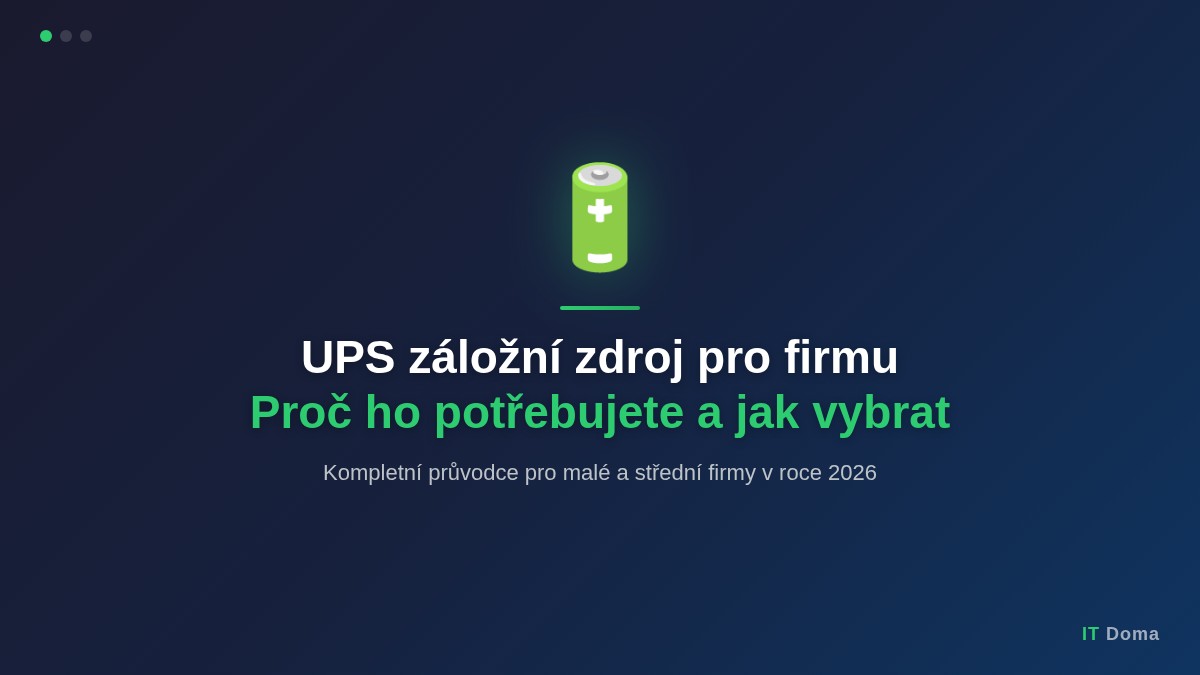 UPS záložní zdroj pro firmu – průvodce výběrem