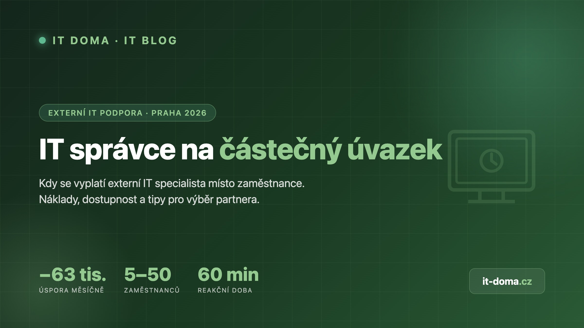 IT správce na částečný úvazek – externí IT podpora pro malé firmy v Praze