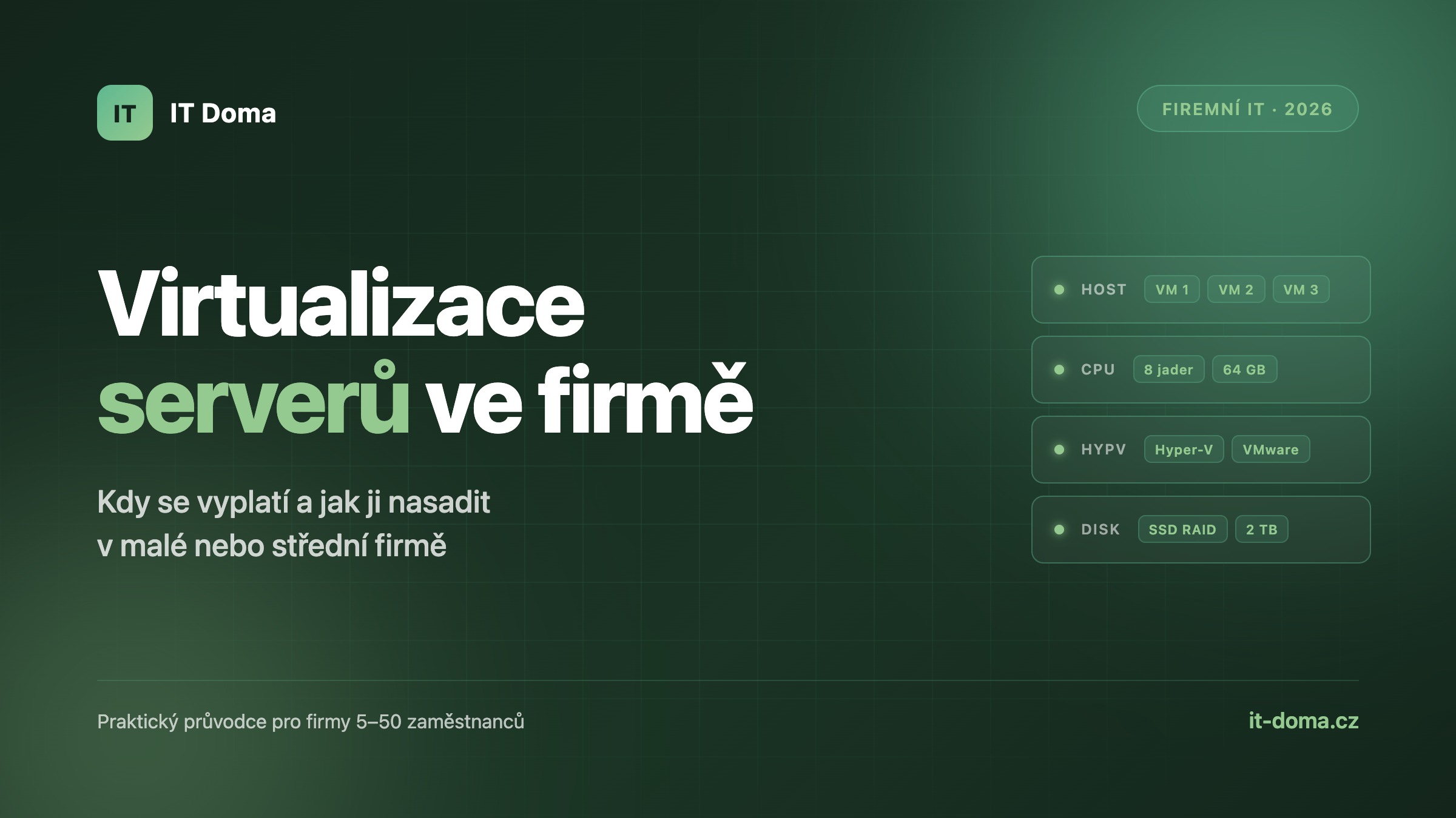 Virtualizace serverů ve firmě – ilustrace IT Doma