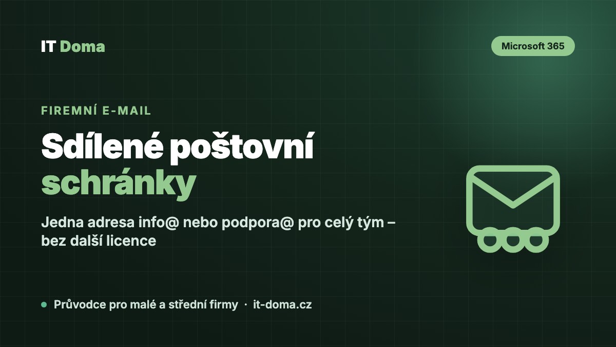 Sdílená poštovní schránka (shared mailbox) v Microsoft 365 – jedna firemní adresa info@ pro celý tým