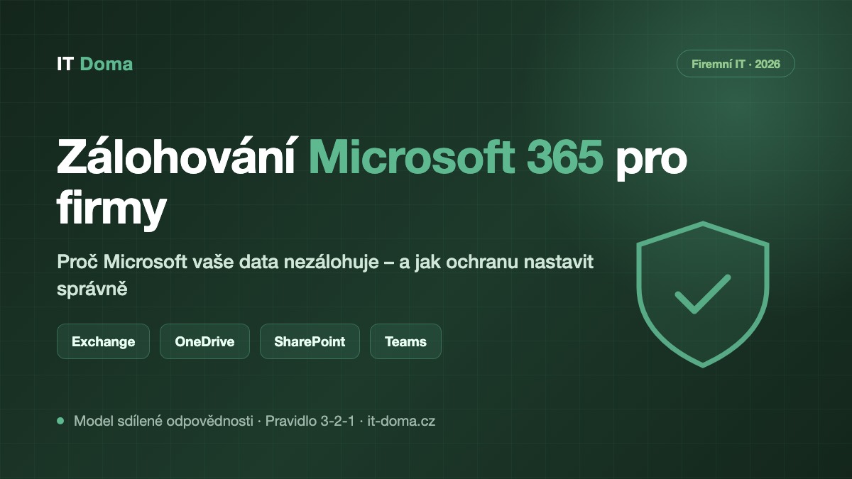 Zálohování Microsoft 365 pro firmy – model sdílené odpovědnosti