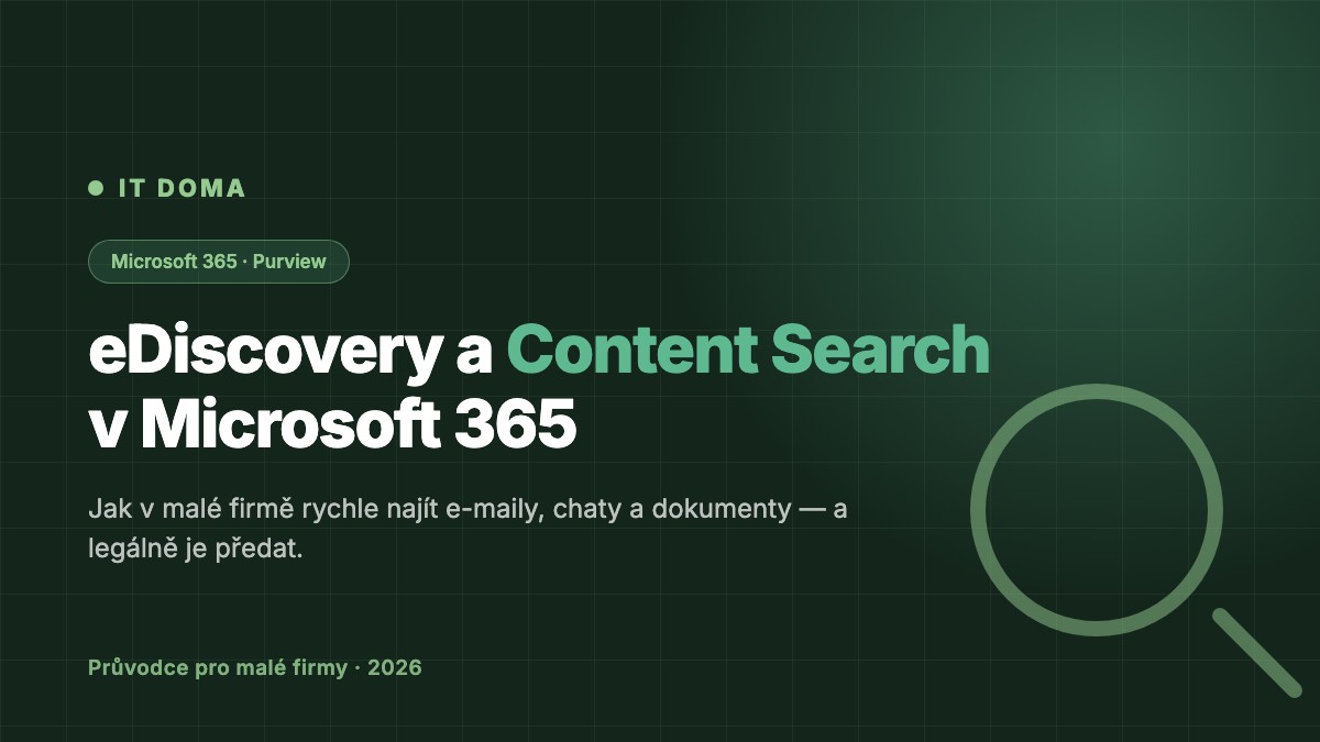 eDiscovery a Content Search v Microsoft 365 pro malé firmy 2026