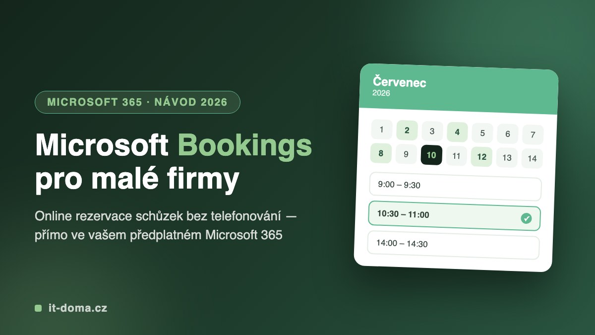 Microsoft Bookings pro malé firmy 2026 – online rezervace schůzek v Microsoft 365
