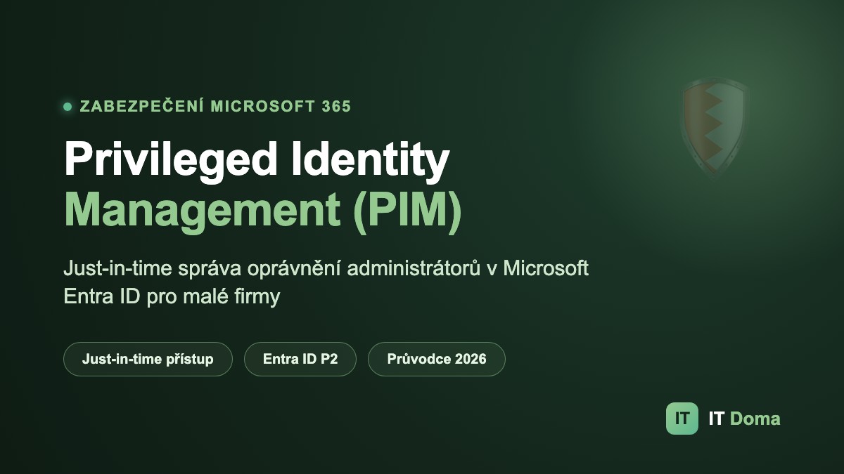 Privileged Identity Management (PIM) v Microsoft Entra ID pro malé firmy 2026