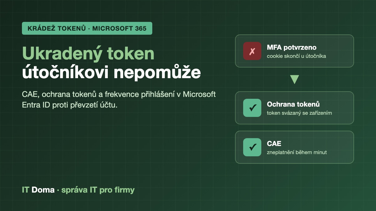 Krádež tokenů v Microsoft 365 – ochrana tokenů a CAE v Entra ID