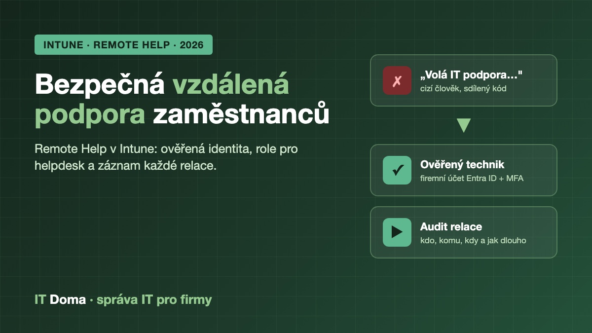 Remote Help v Intune – bezpečná vzdálená podpora zaměstnanců